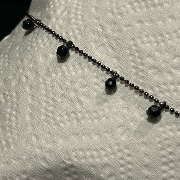 Multi-Strand Silver-tone & Black bead Necklace- 18” - Picture 3 of 7